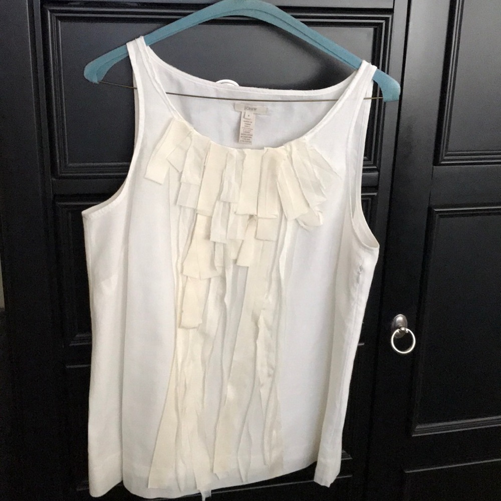 J crew sleeveless white blouse
